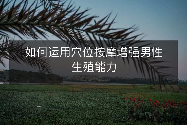如何运用穴位按摩增强男性生殖能力 如何运用穴位按摩增强男性生殖能力